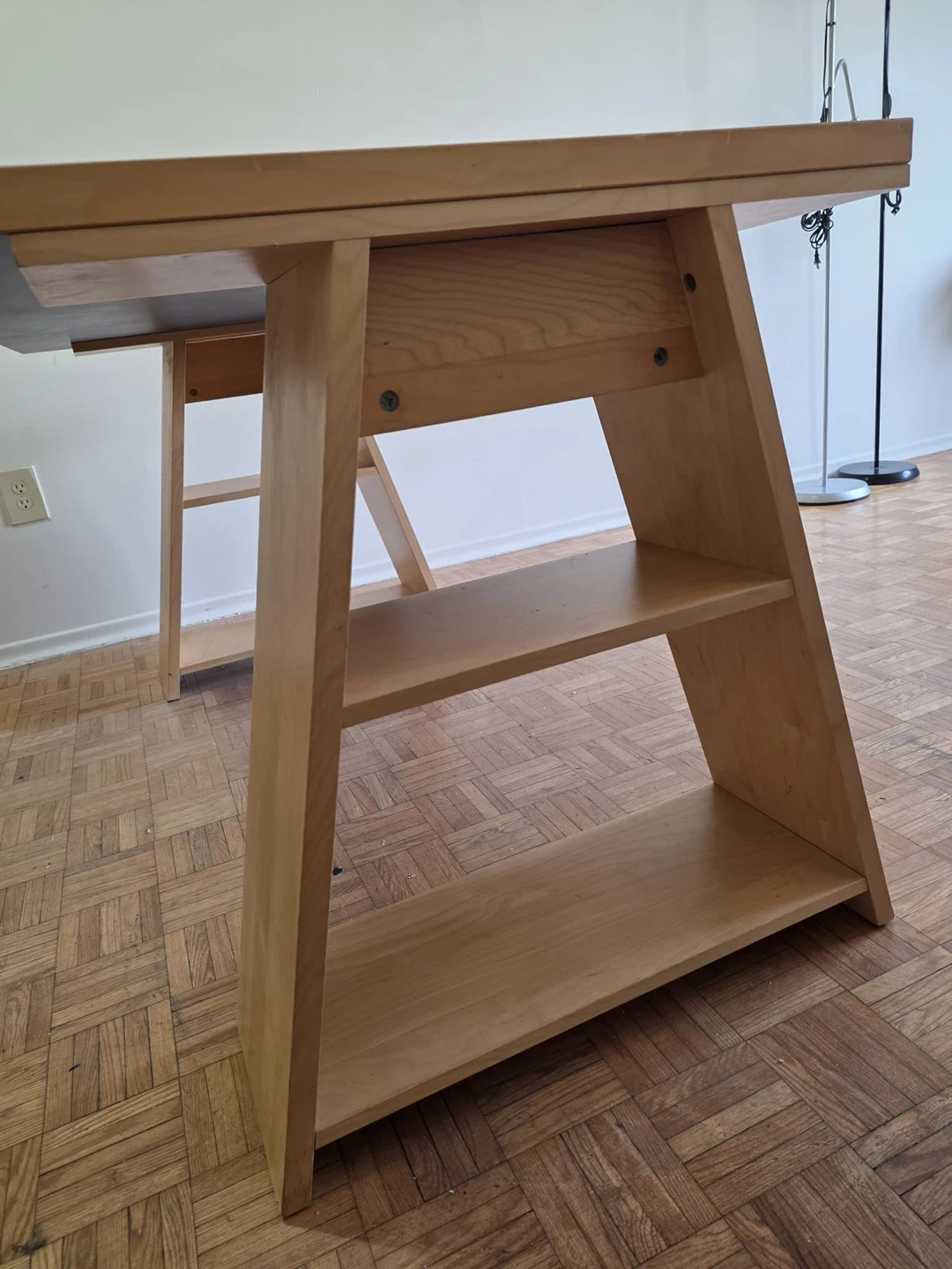 Modern Wood Desk with Built-in Shelving - photo 3