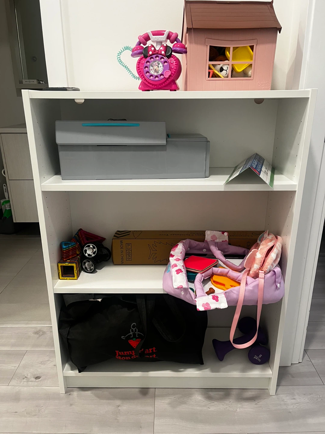 White 3-Shelf Bookshelf - photo 2