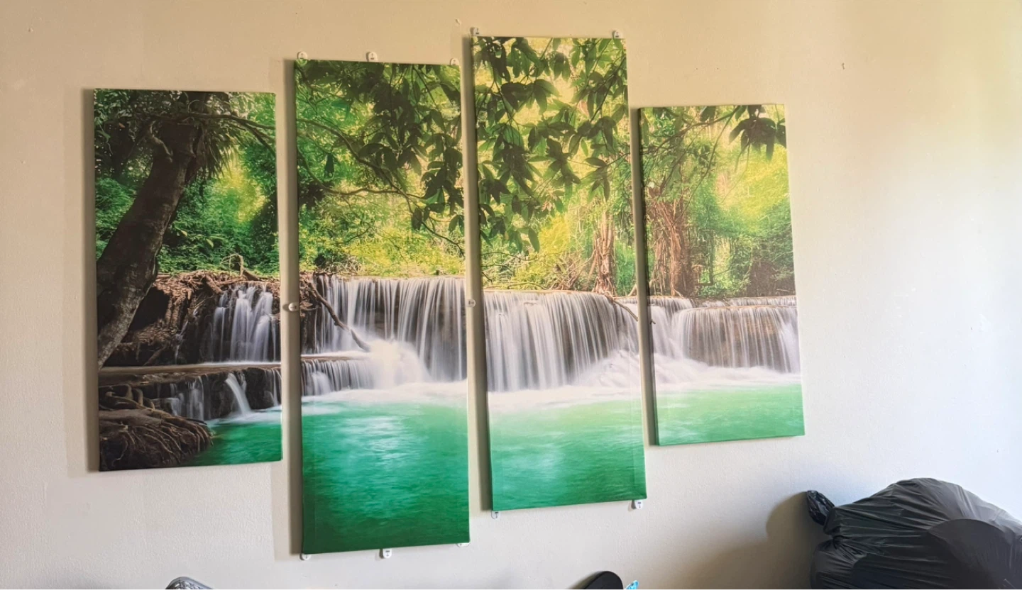 4 Piece Waterfall Landscape Canvas Wall Art