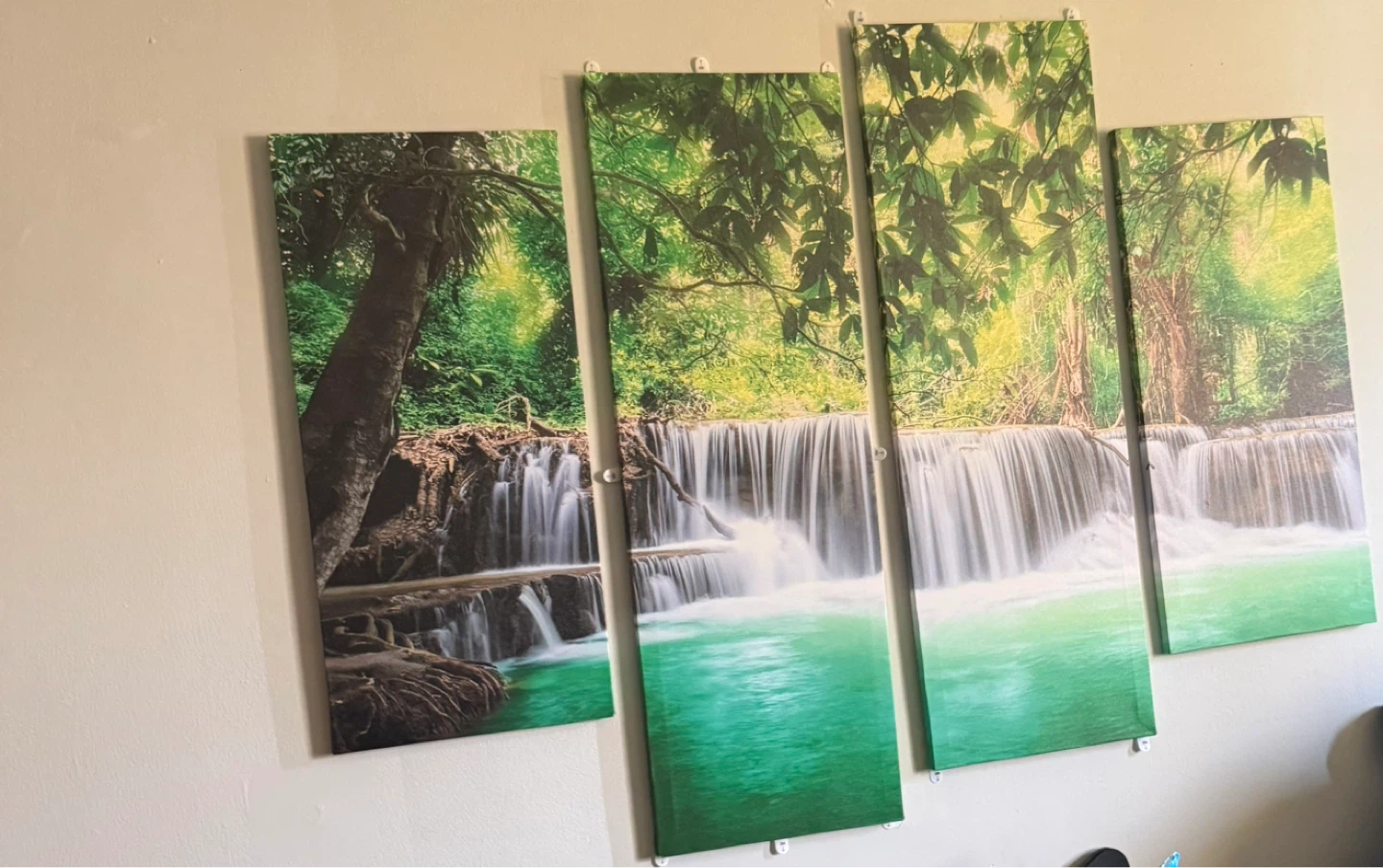 4 Piece Waterfall Landscape Canvas Wall Art - photo 3