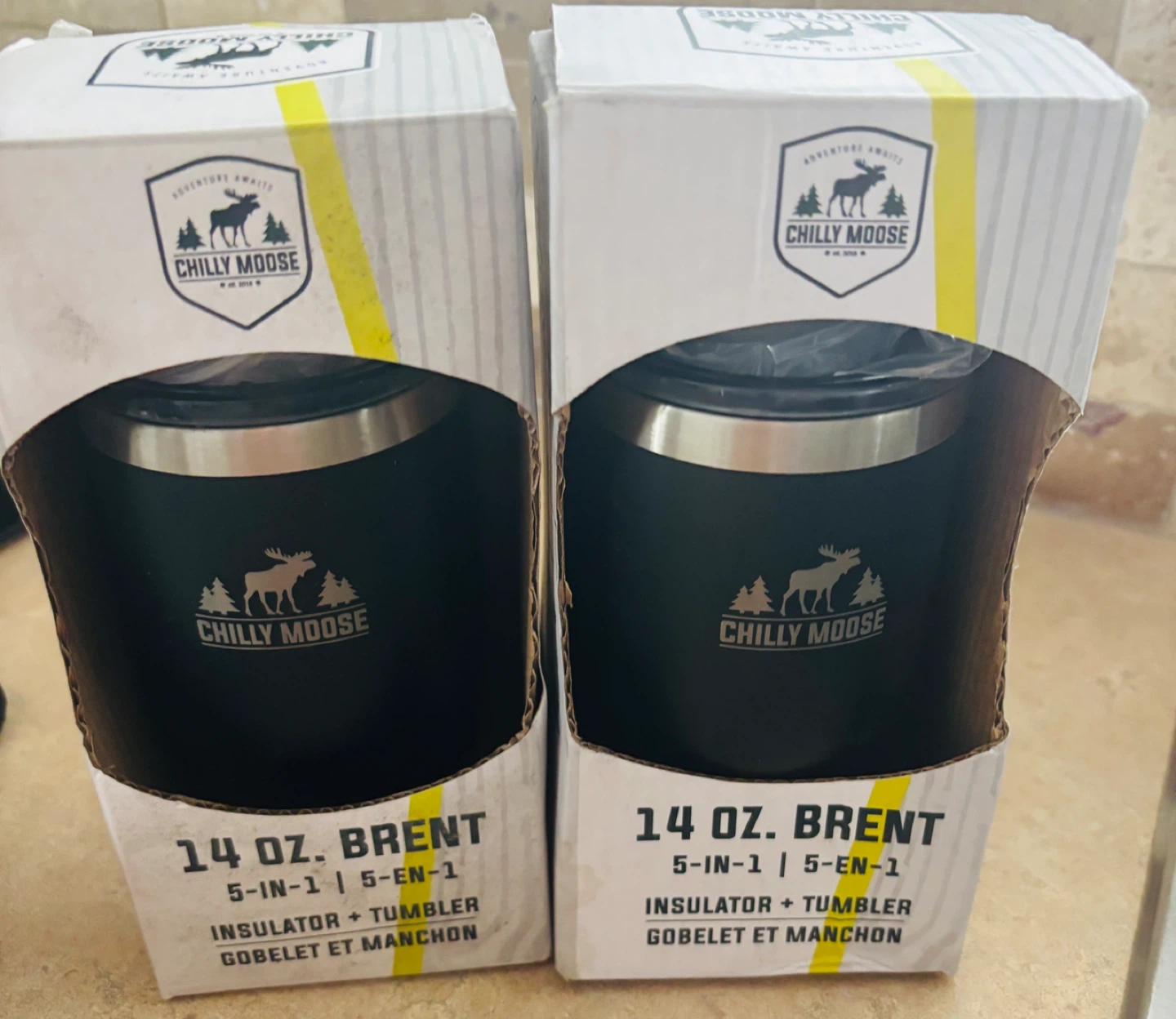 TWO CHILLY MOOSE Brent Insulator & Tumbler - Midnight, 14 oz