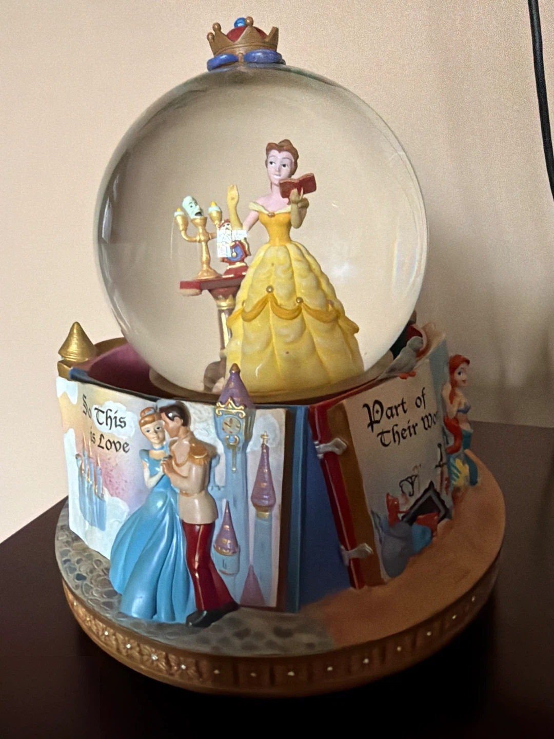Disney princess snow globe
