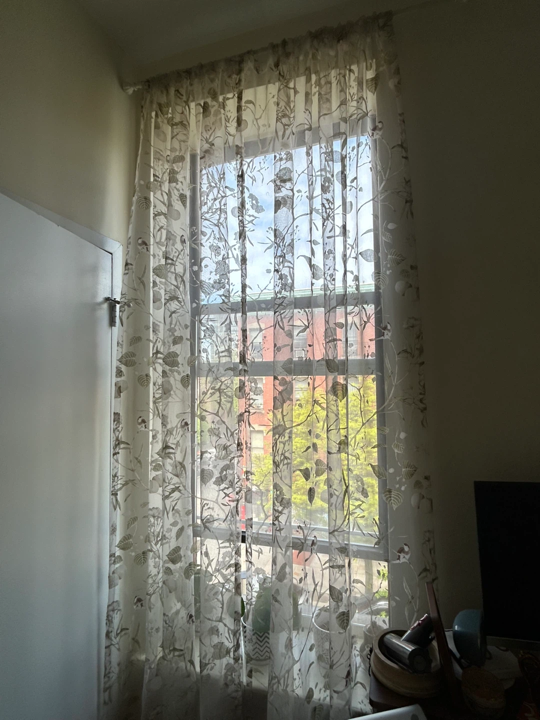 Sheer Floral Print Curtains (Set of 2) - photo 2