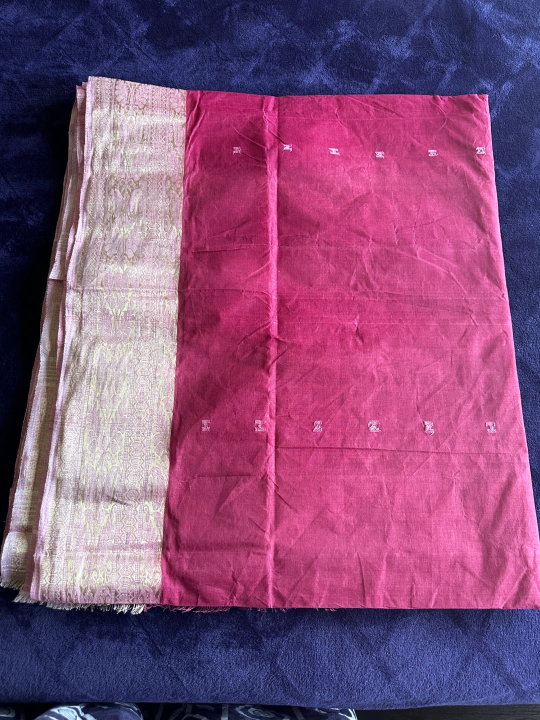 Pink taant Sari with Gold Border 🌱