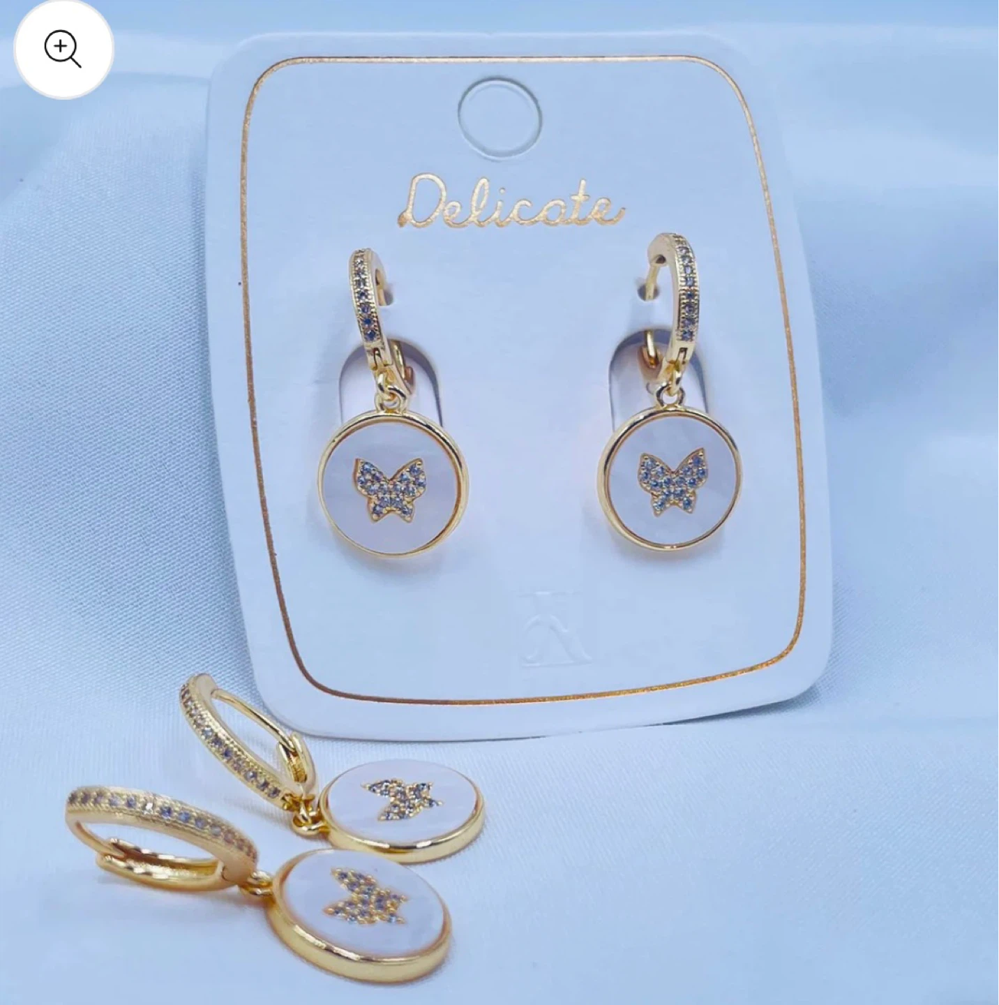 Delicate Butterfly Pendant Necklace & Earrings Set - photo 2