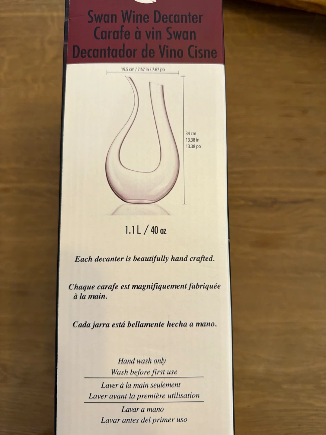 Swan Wine Decanter - 1.1L / 40 oz new in box - photo 2