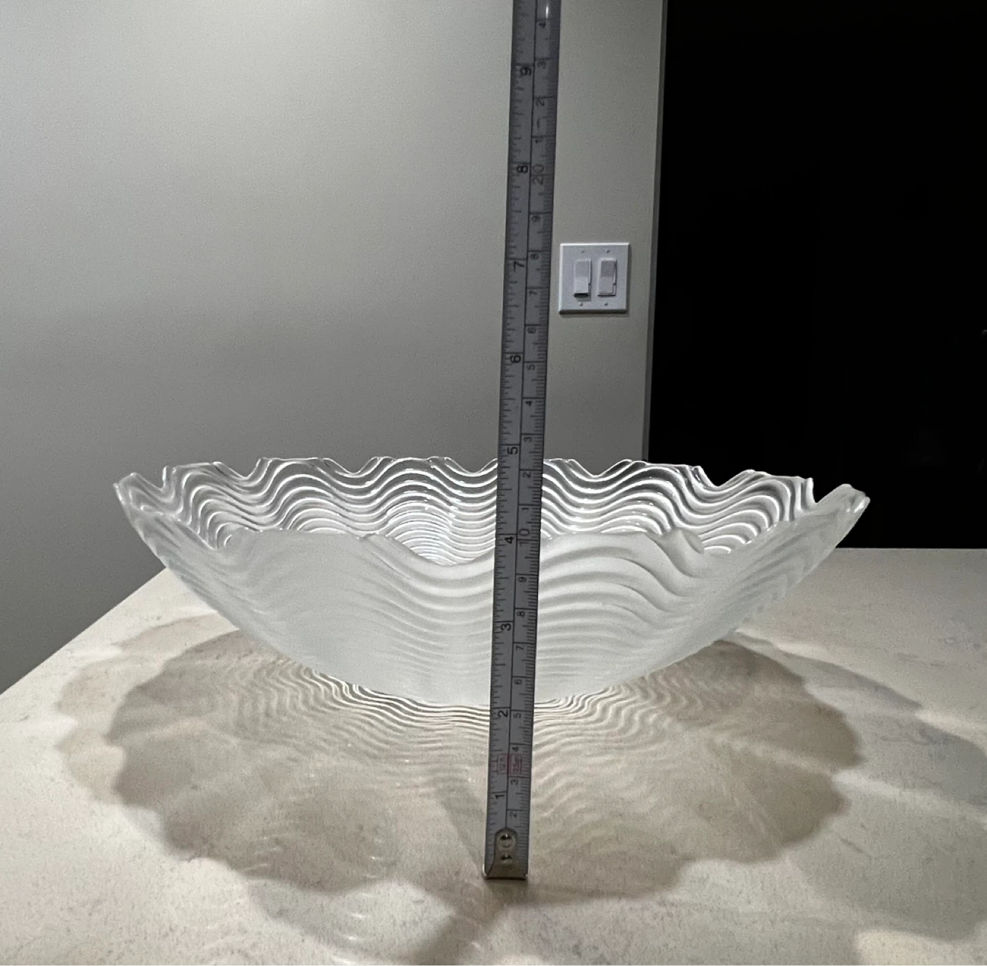 Vintage Large Wavy Glass Serving Bowl - photo 5