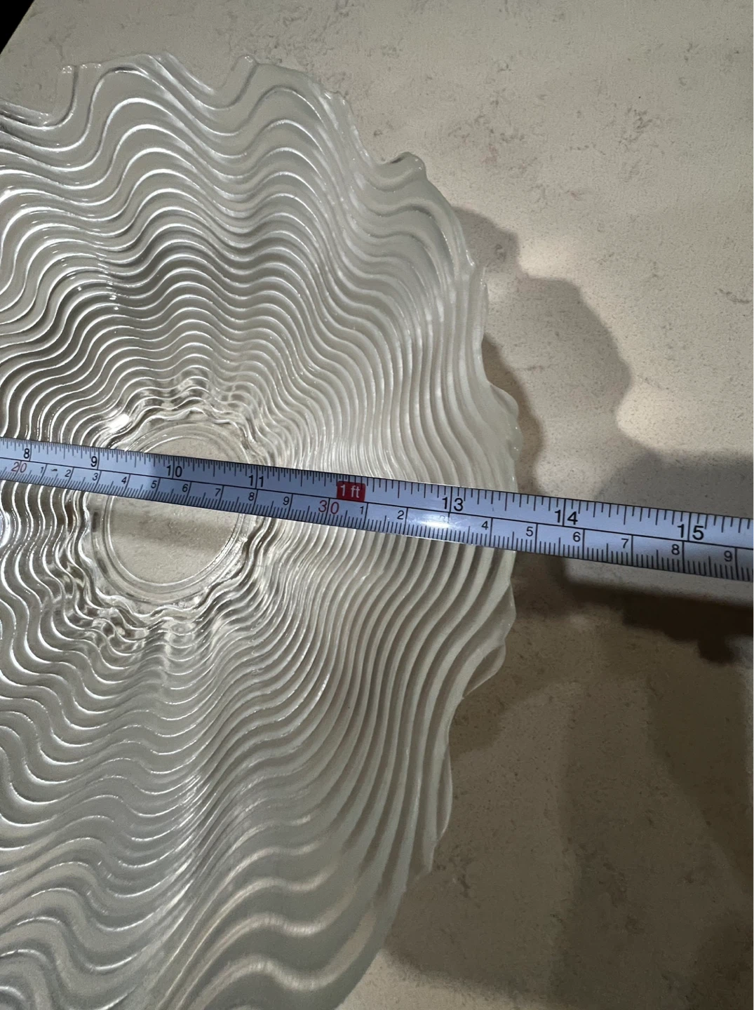 Vintage Large Wavy Glass Serving Bowl - photo 4