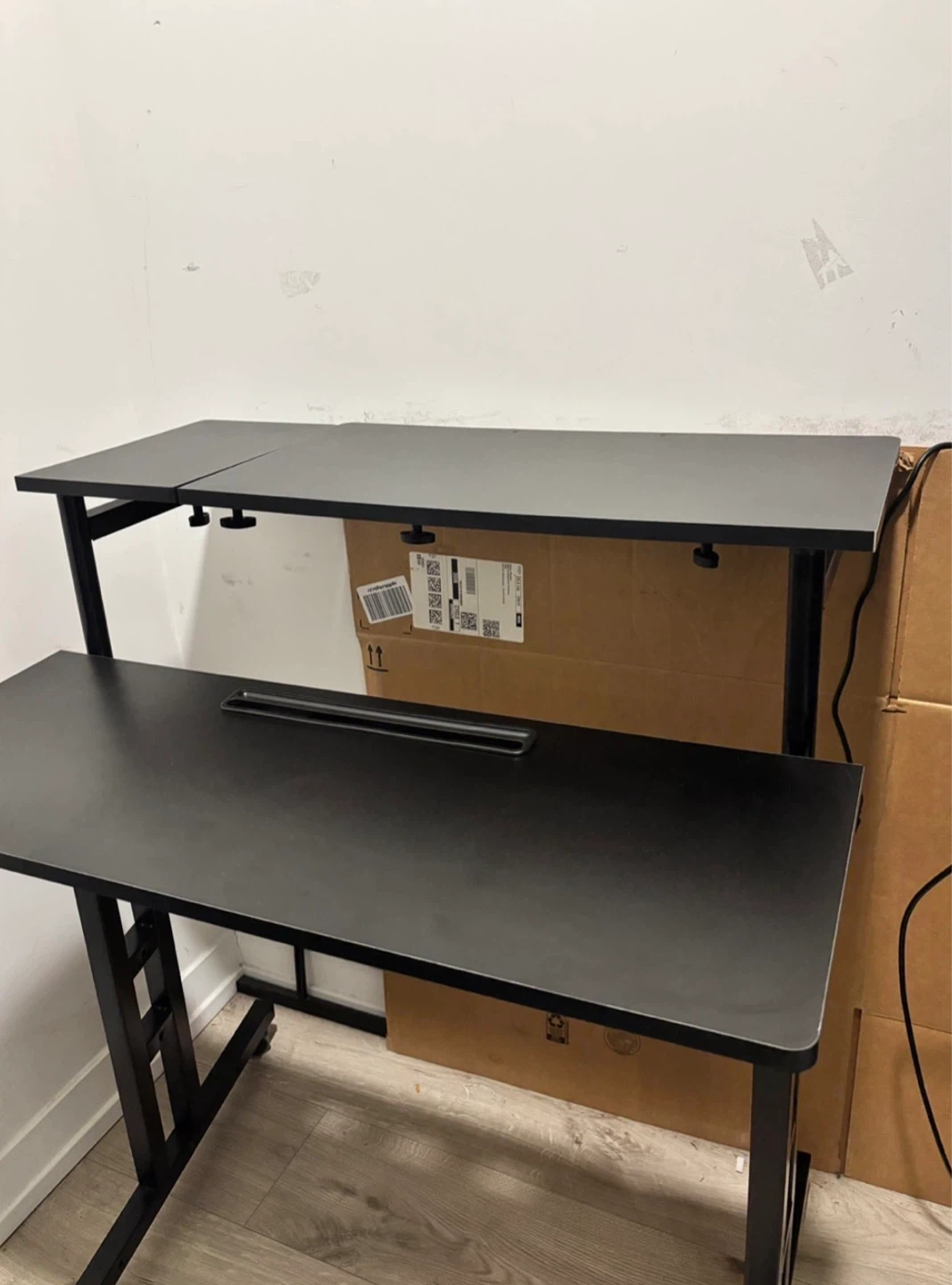 Black Dual-Tiered Computer Desk