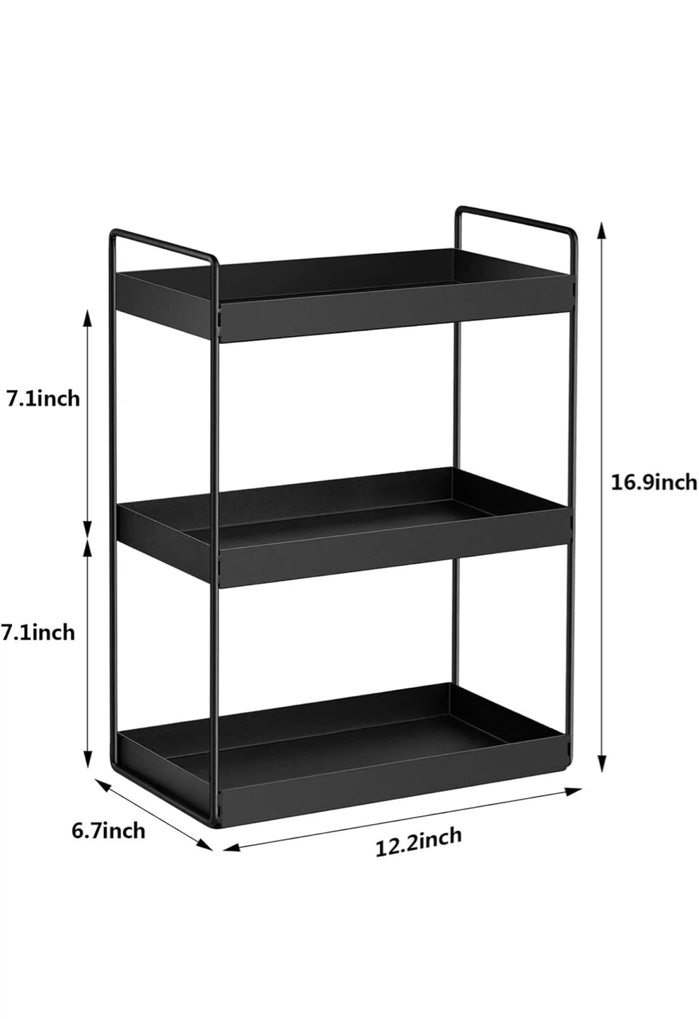 Black Metal Corner Shelf Organizer