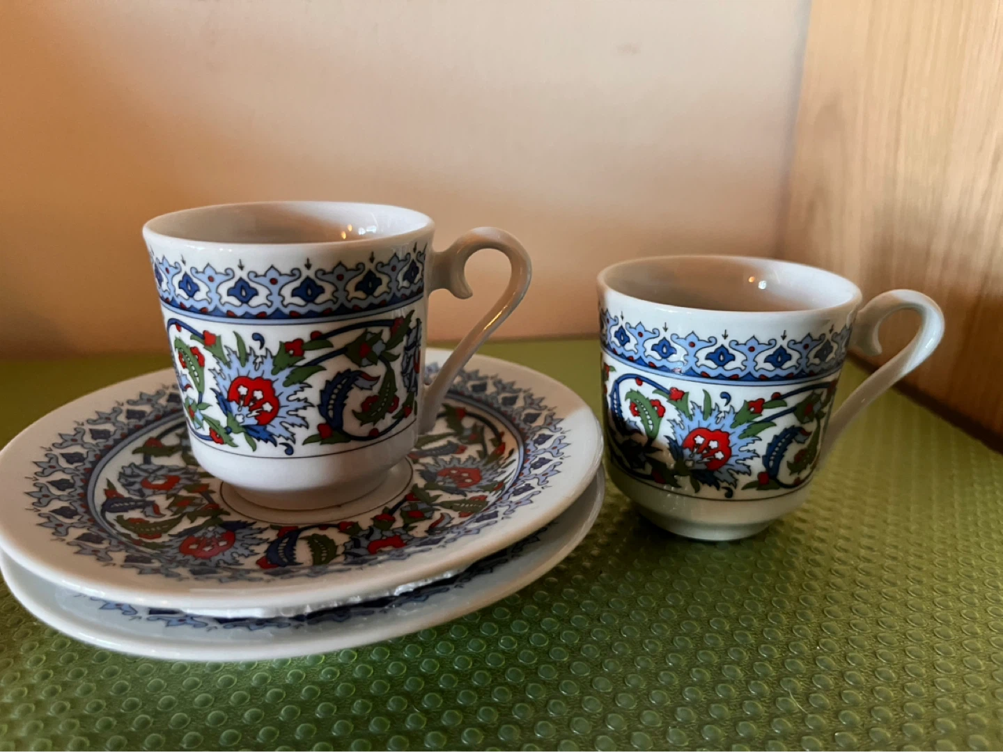 NEW 2 Ceramic Espresso Cups and Saucers - photo 2