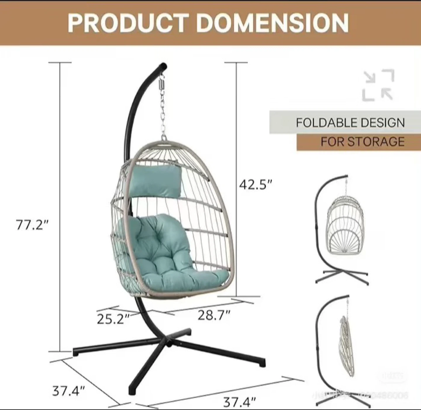 Hanging Egg Chair with Cushion - photo 2