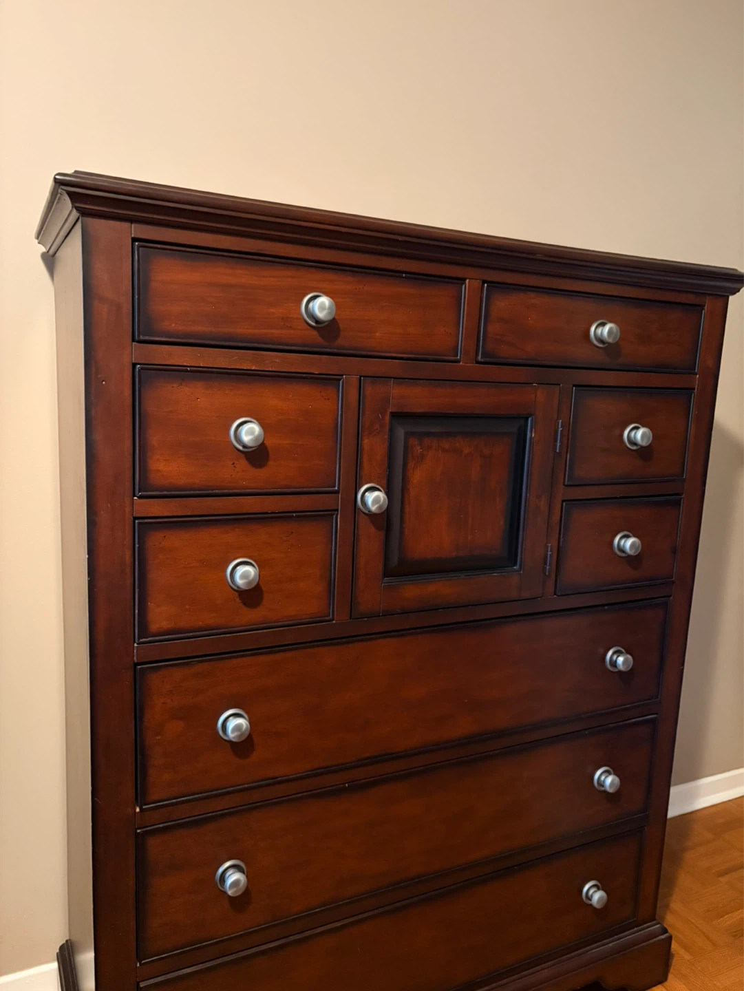 Wood Dresser with Multiple Drawers and Cabinet - photo 2