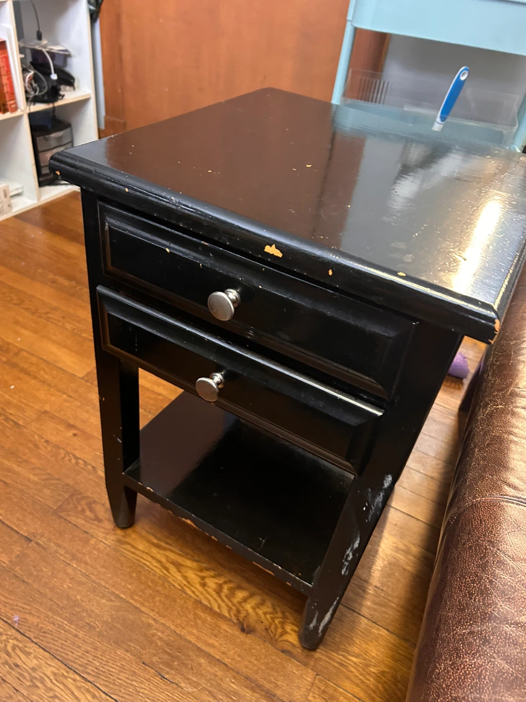 Black End Table with Drawer
