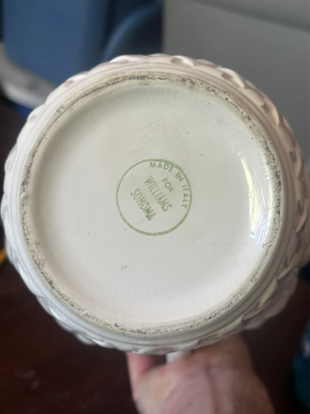Williams Sonoma Italy Embossed Pitcher Wheat Farmhouse Ceramic - photo 5