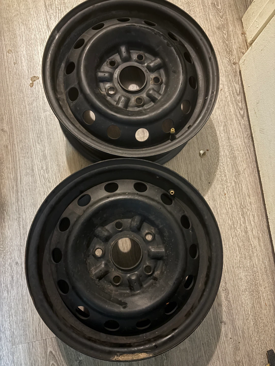 Set of 2 Black Steel Wheels