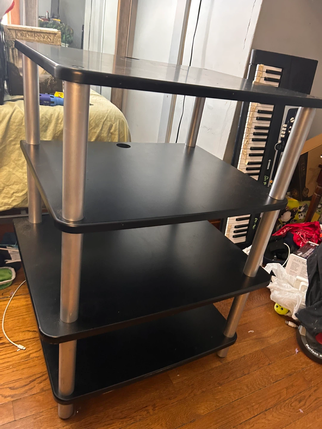 Black 4-Shelf Audio/Video Stand