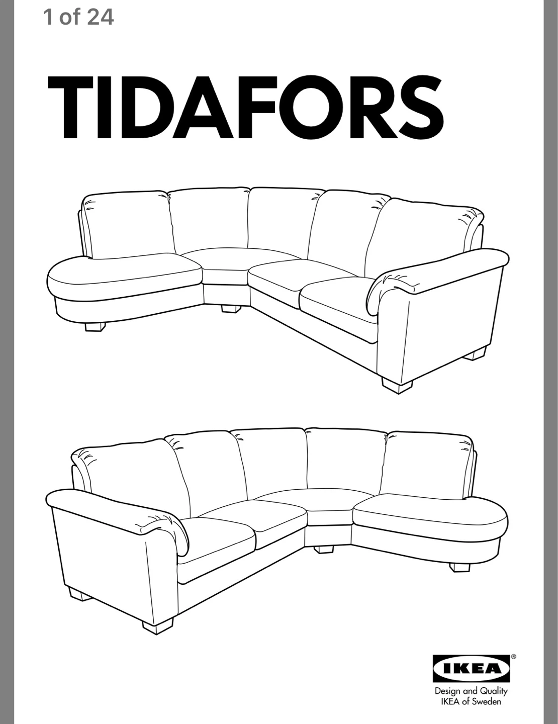 Grey IKEA TIDAFORS Sectional Sofa - photo 2