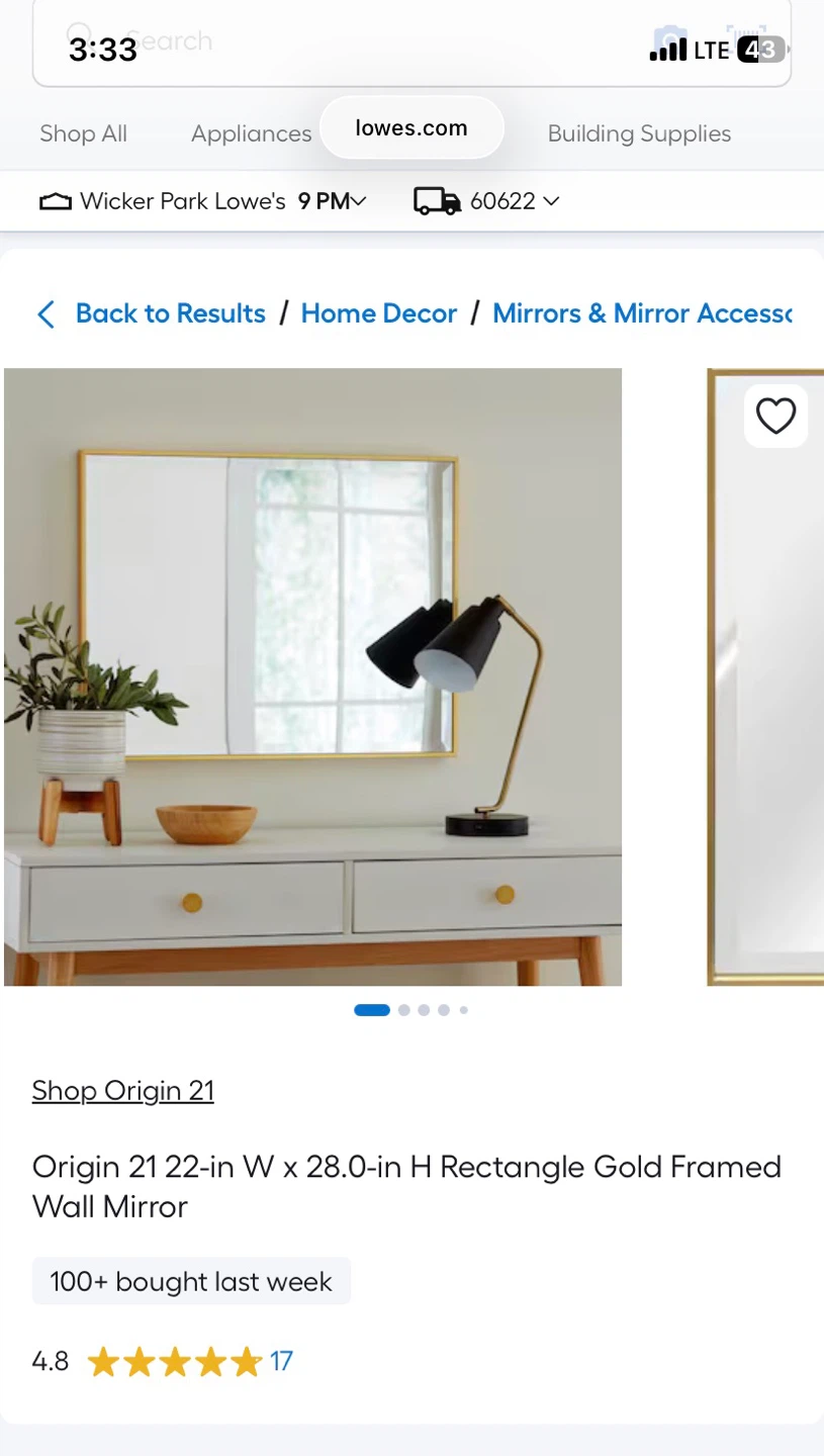 Origin 21 22-in Rectangular Mirror 🌱 - photo 3