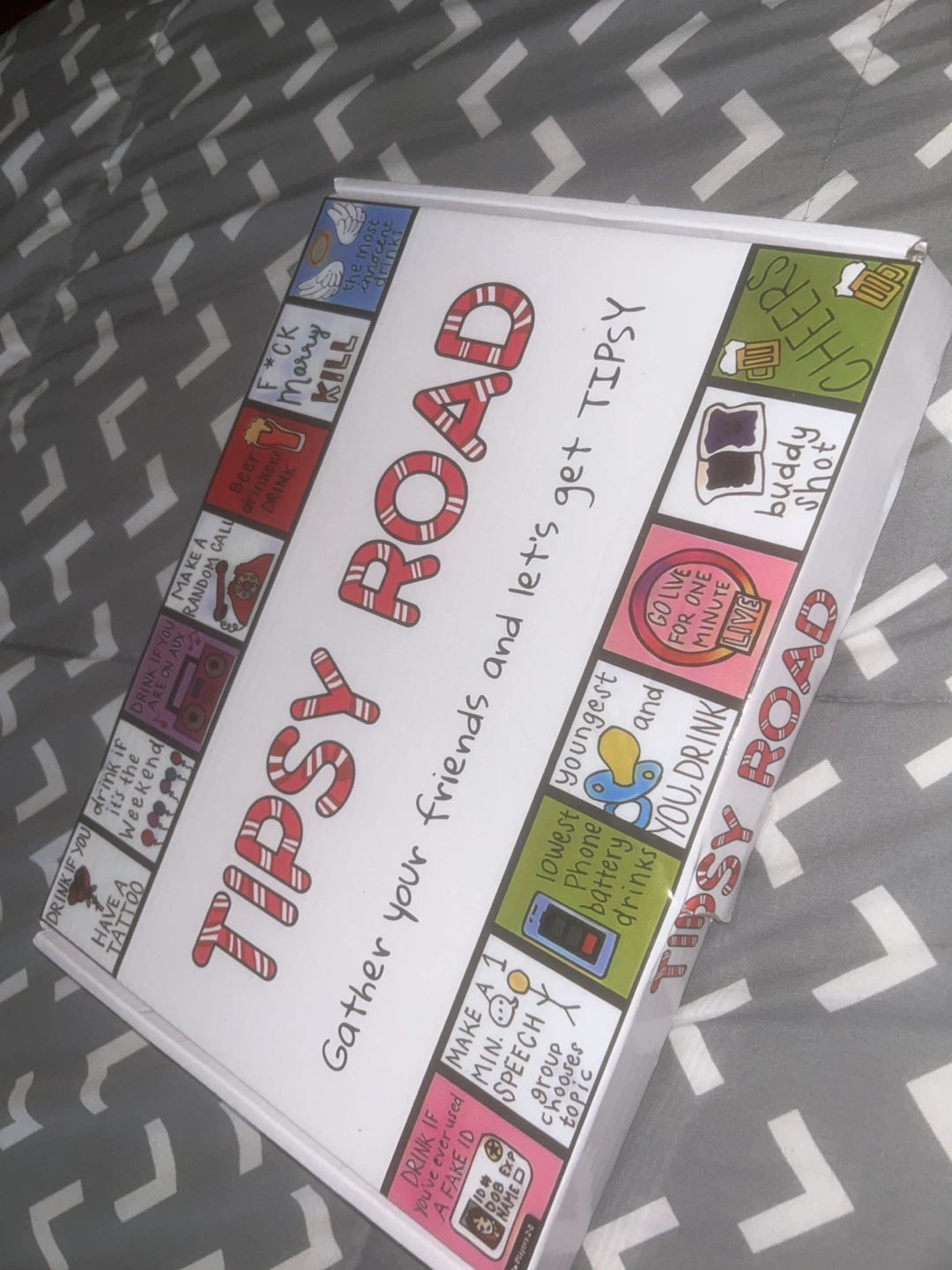 Tipsy Road Drinking Game Board