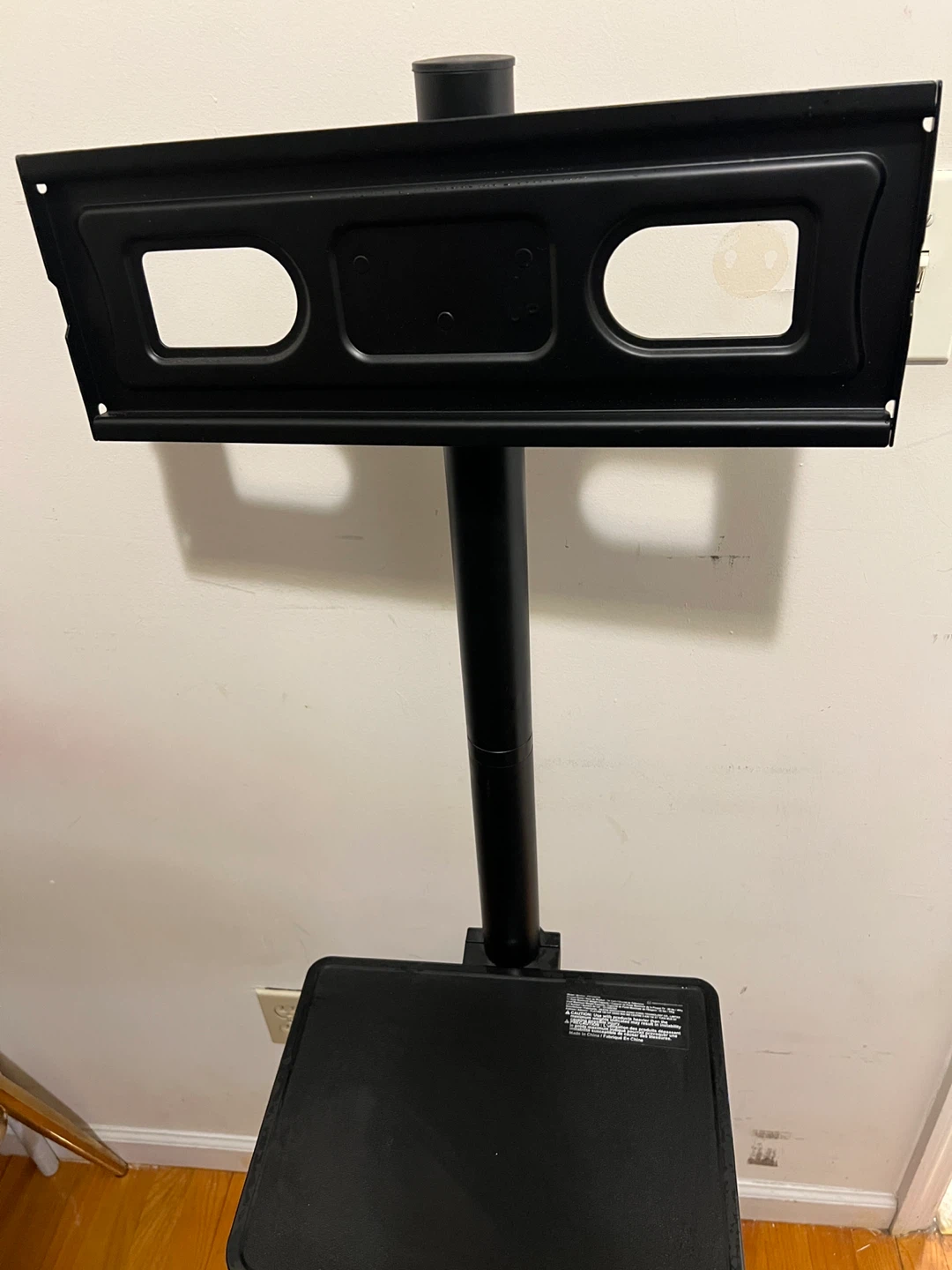 Black Rolling TV Stand with Shelf