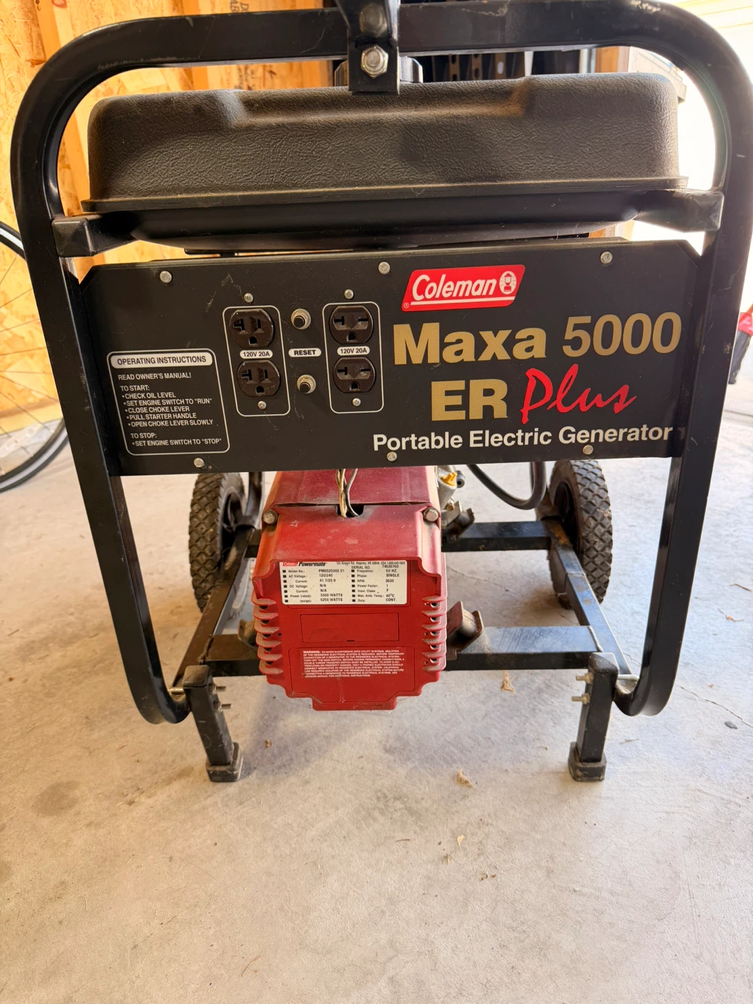 🌱Coleman Maxa 5000 ER Plus Portable Electric Generator