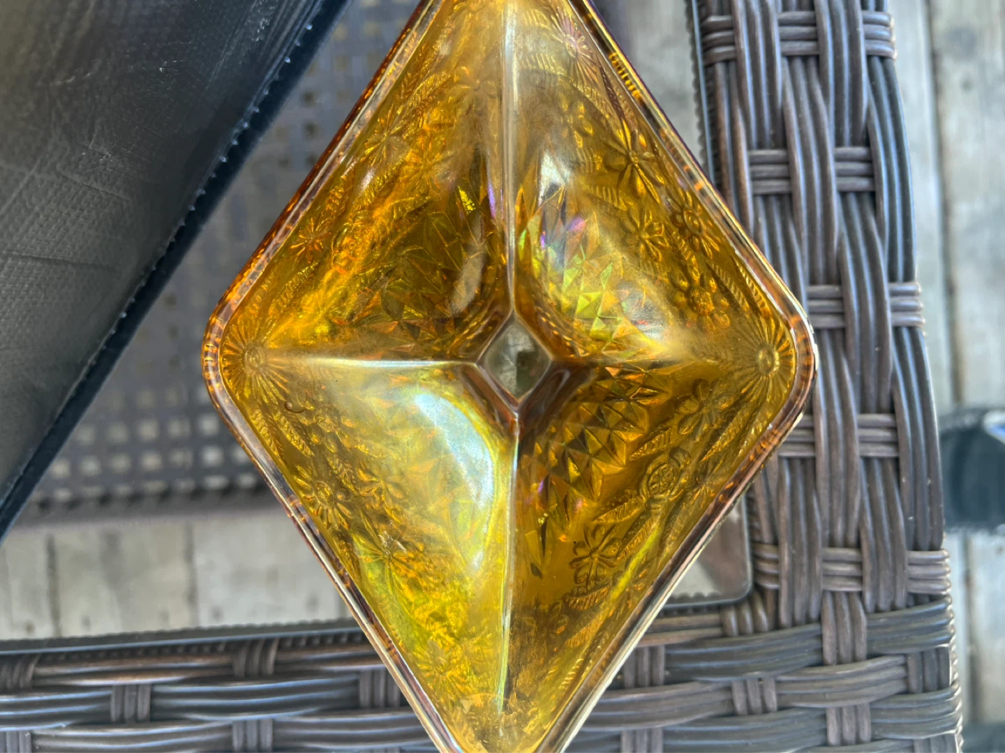 Amber Glass Footed Dish antique - photo 4