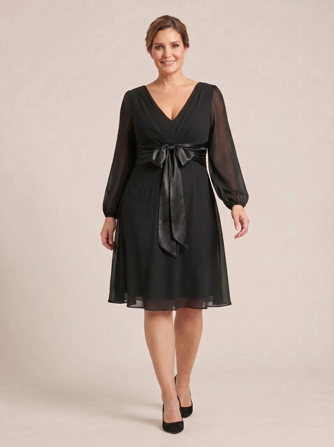 Formal Black V-Neck Dress Size 12 - photo 2