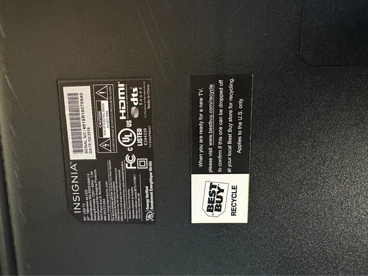 Insignia 50" TV - photo 4