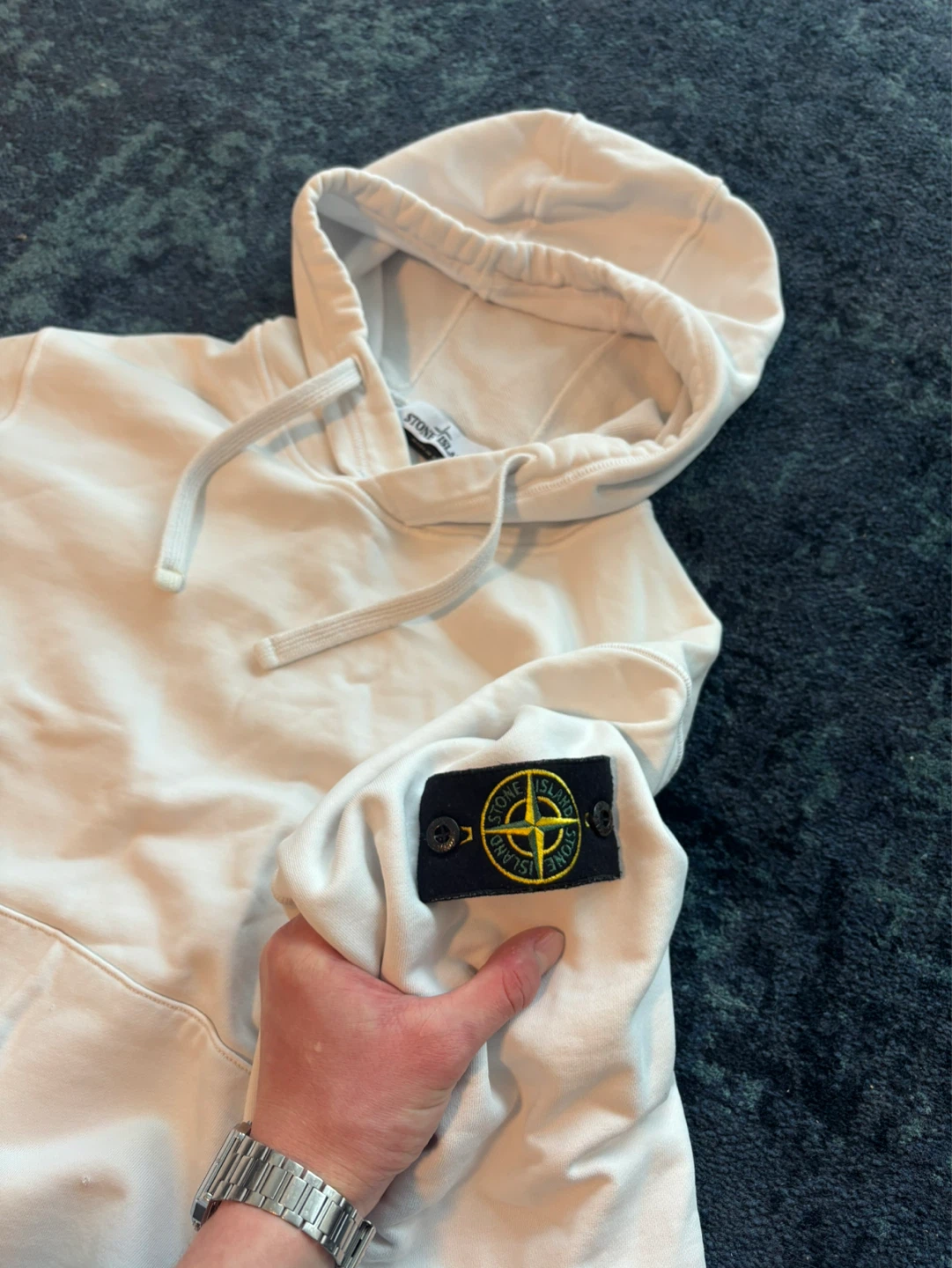 Stone Island White Hoodie - photo 3