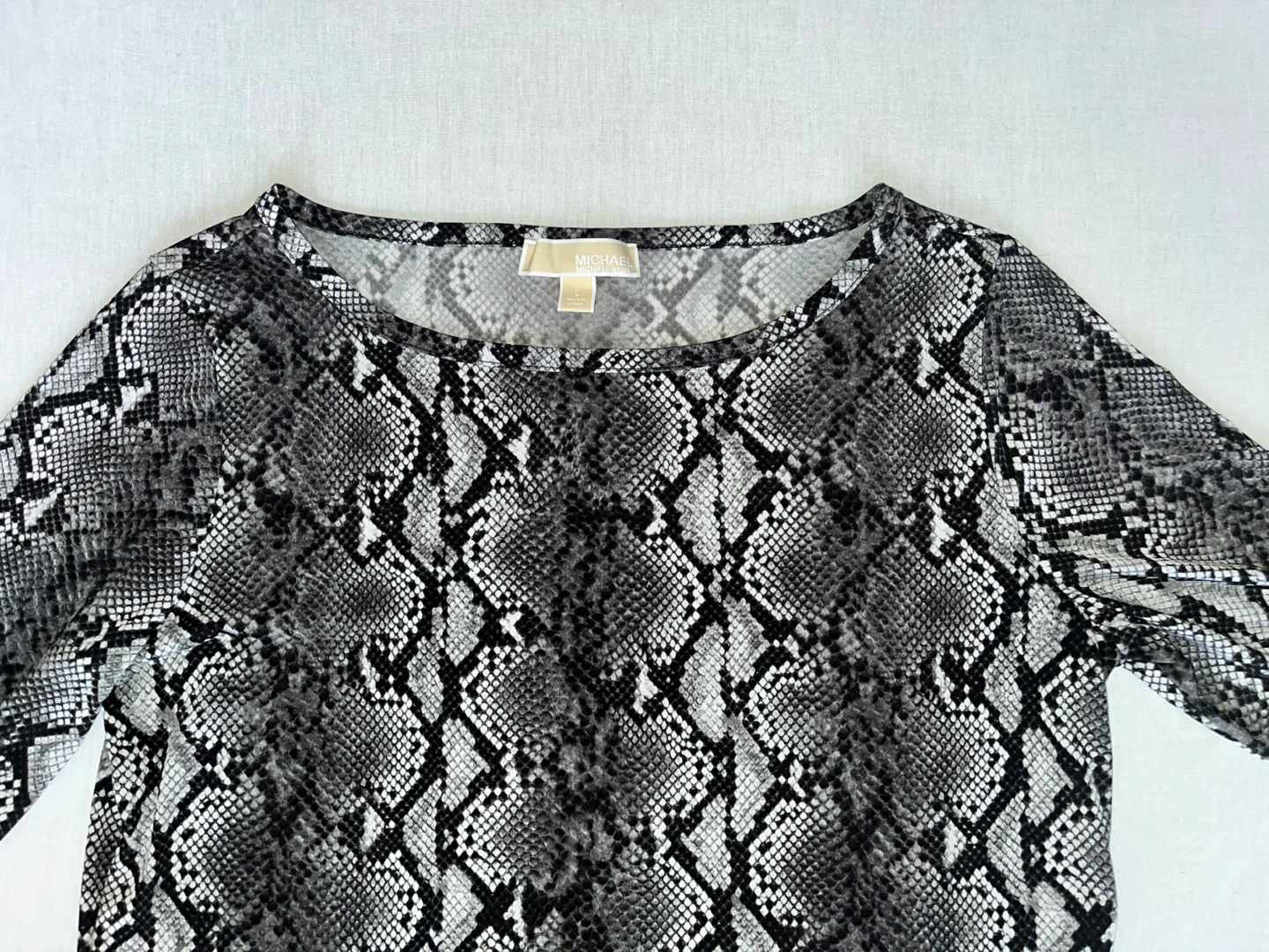 Michael Kors Snakeskin Print Long Sleeve Top - photo 2