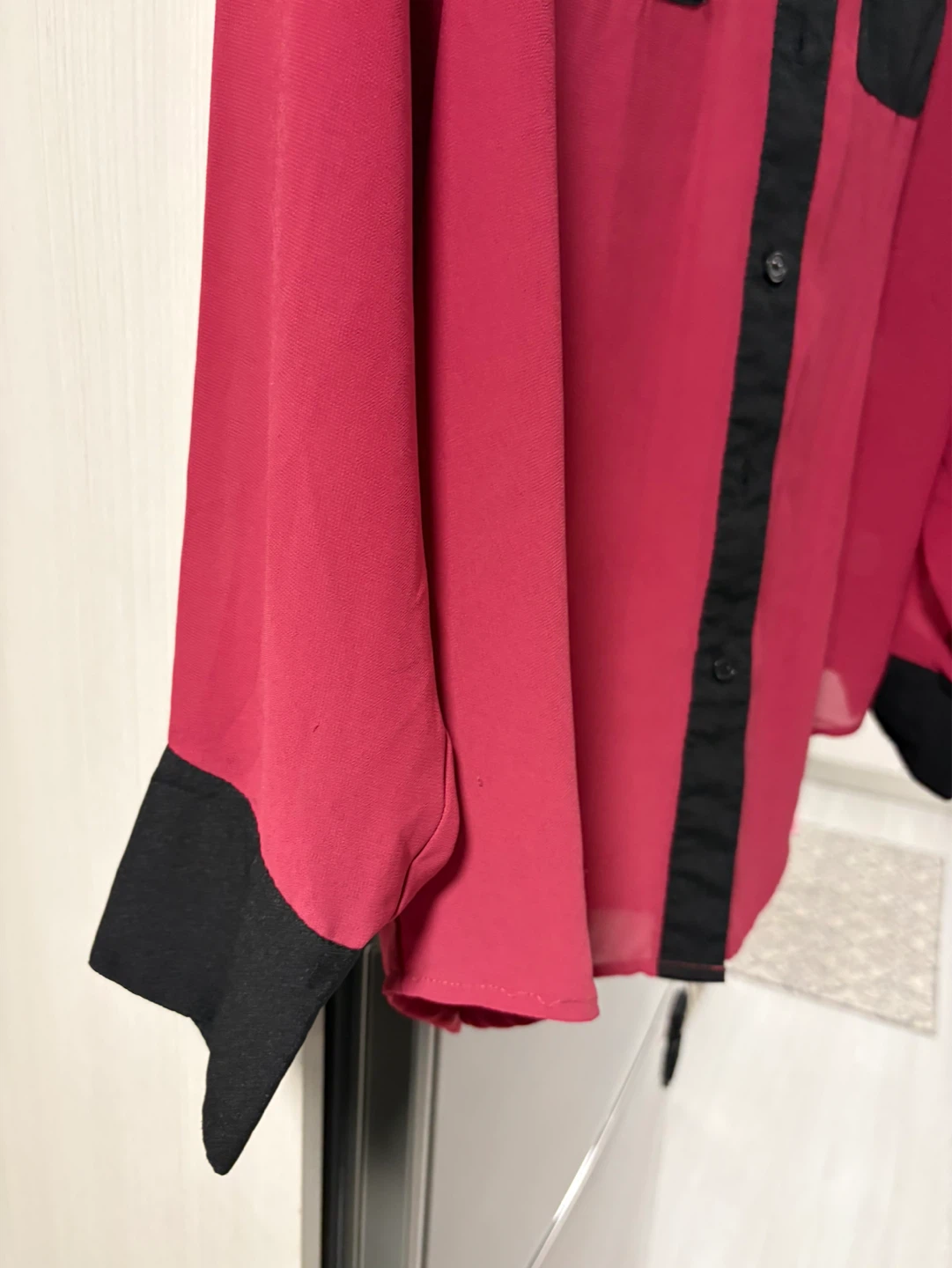 Chemise à poches Naked Zebra rouge et noire taille L - photo 2