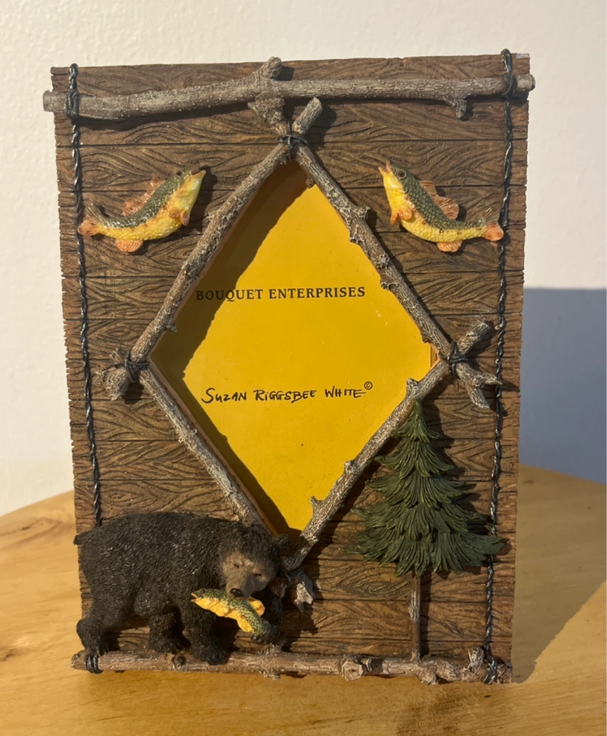 Rustic Bear and Fish Picture Frame