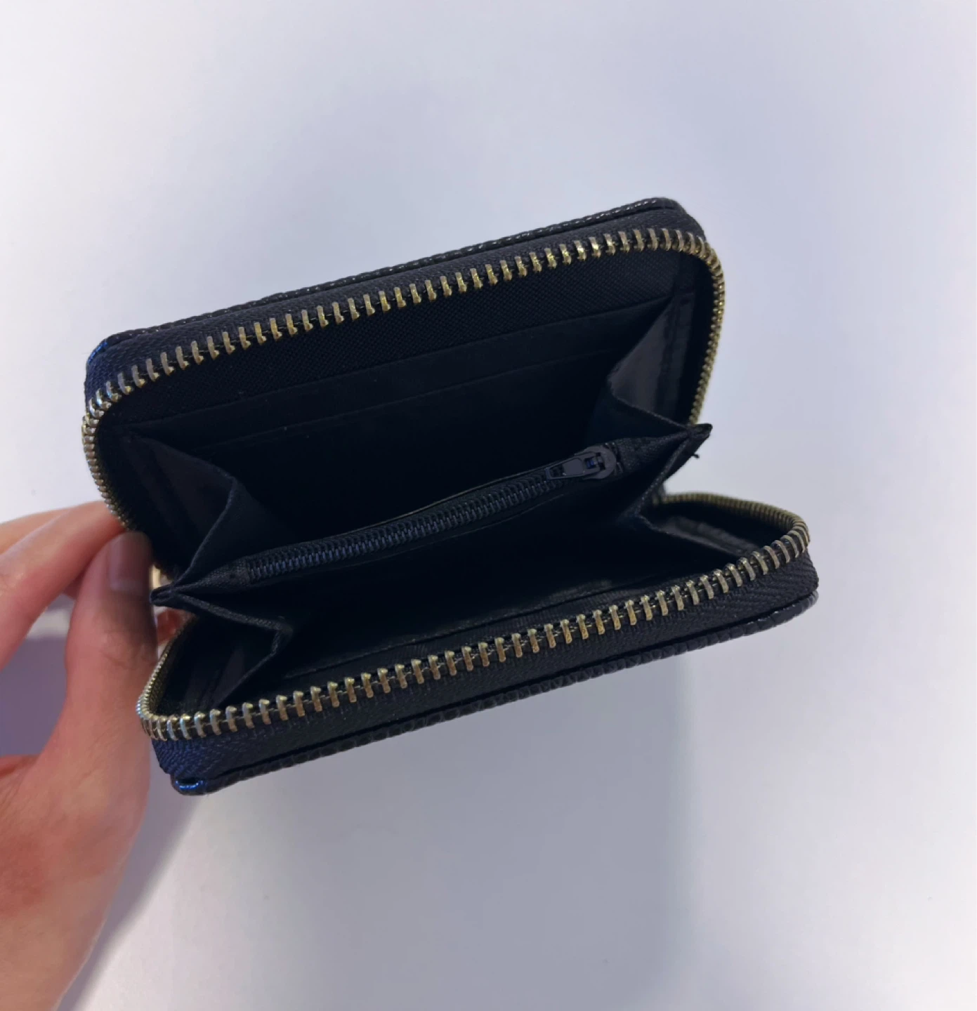 Black Zippered Coin Purse with Wrist Strap - photo 2
