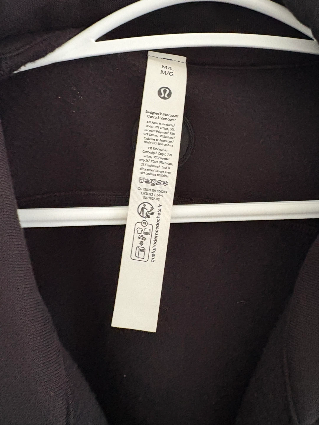 Lululemon scuba full zip hoodie M/L Black - photo 3