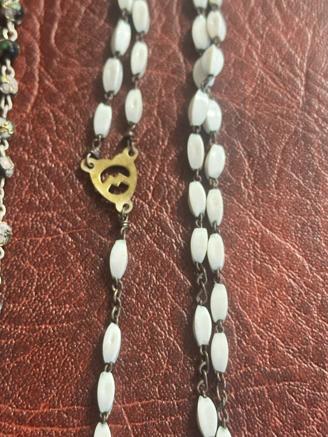 Vintage rosary’s white and Cloisonné - photo 3