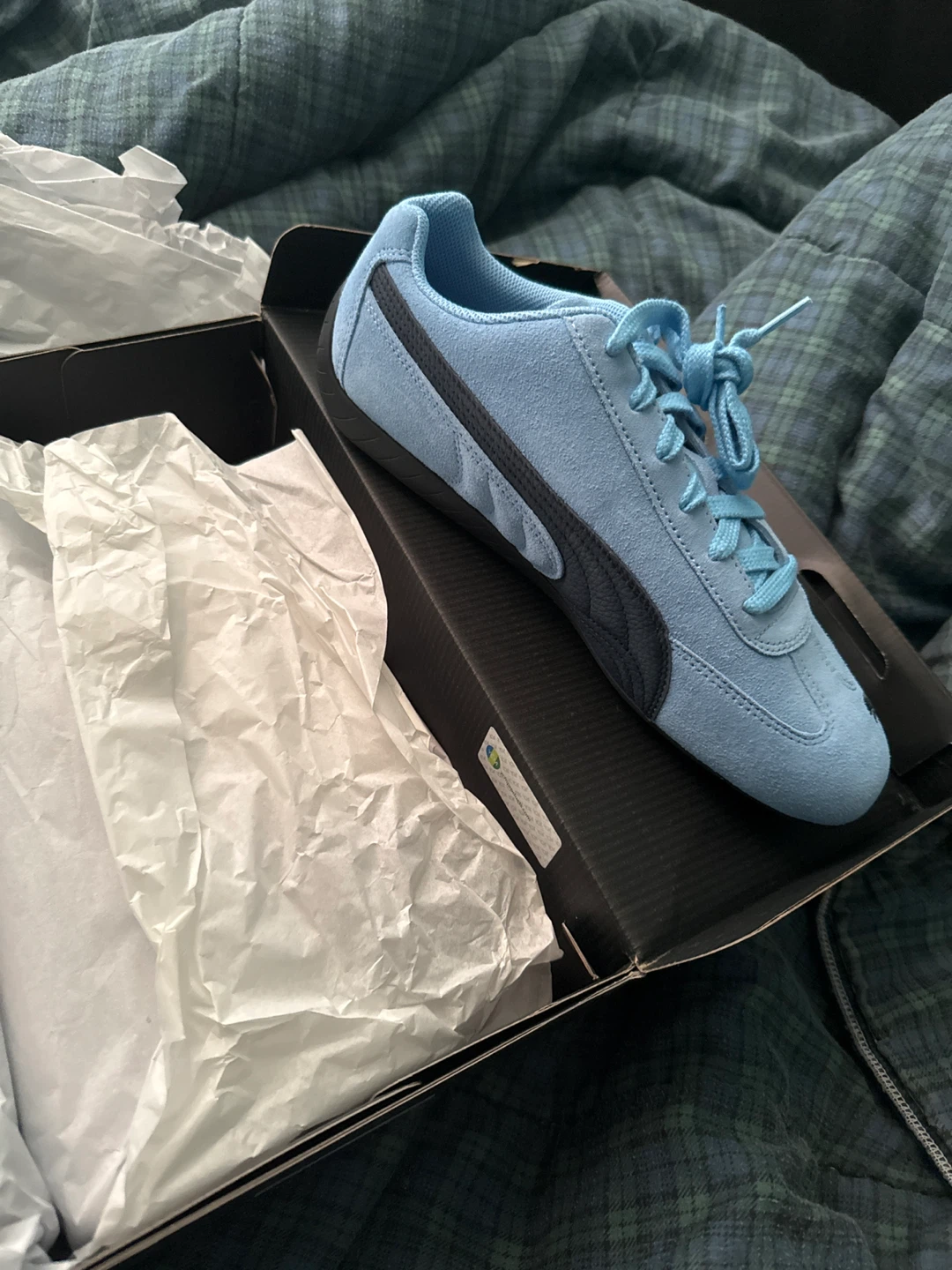 Puma Speedcat Archive Light Blue Suede Shoes