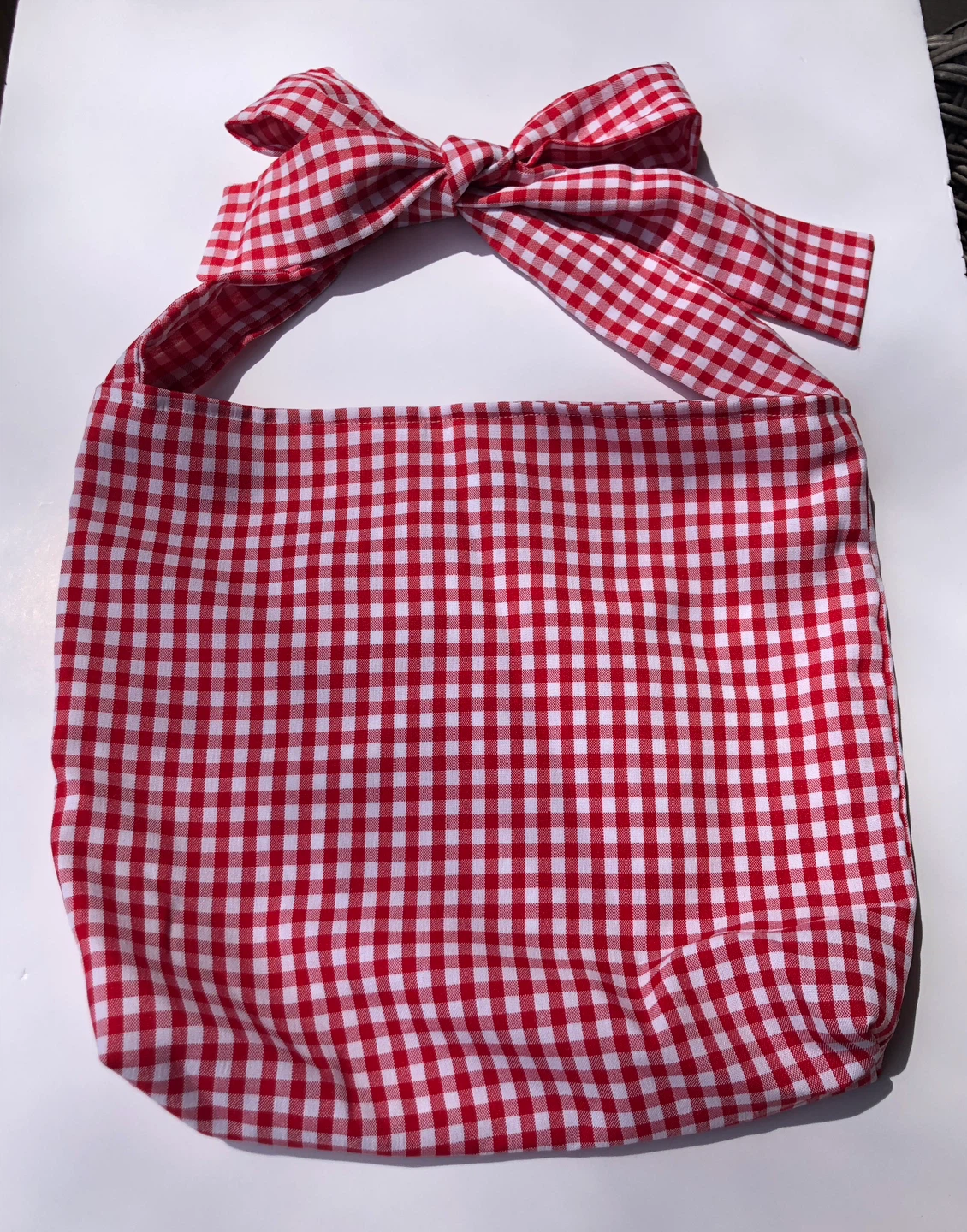 Gingham shoulder Bag with Bow Detail