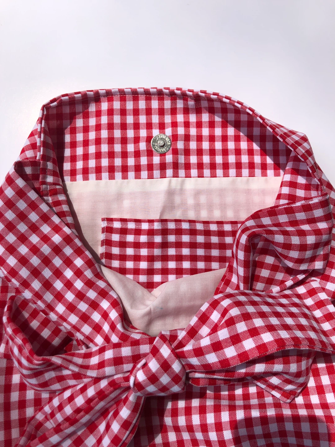 Gingham shoulder Bag with Bow Detail - photo 4