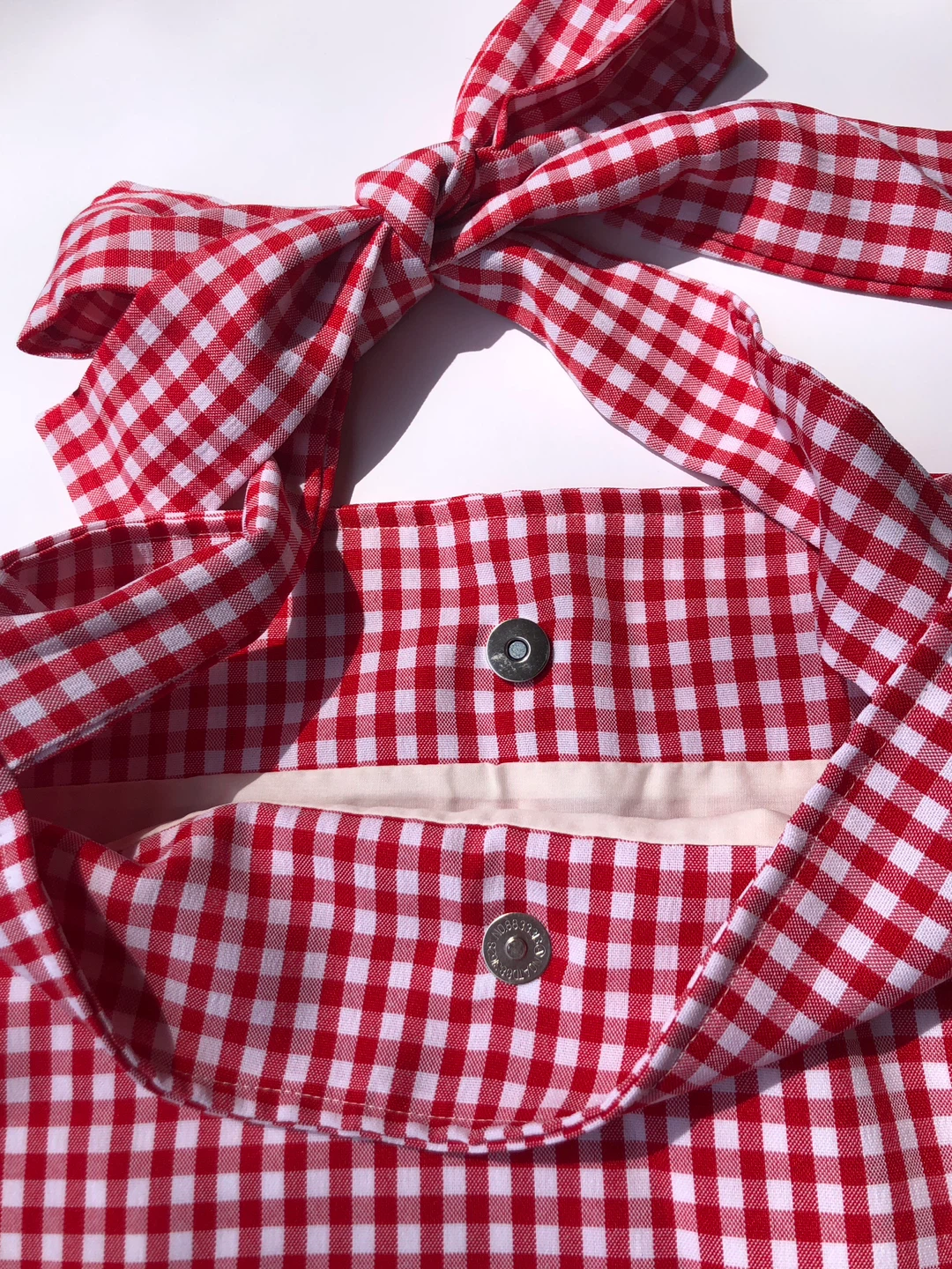 Gingham shoulder Bag with Bow Detail - photo 3