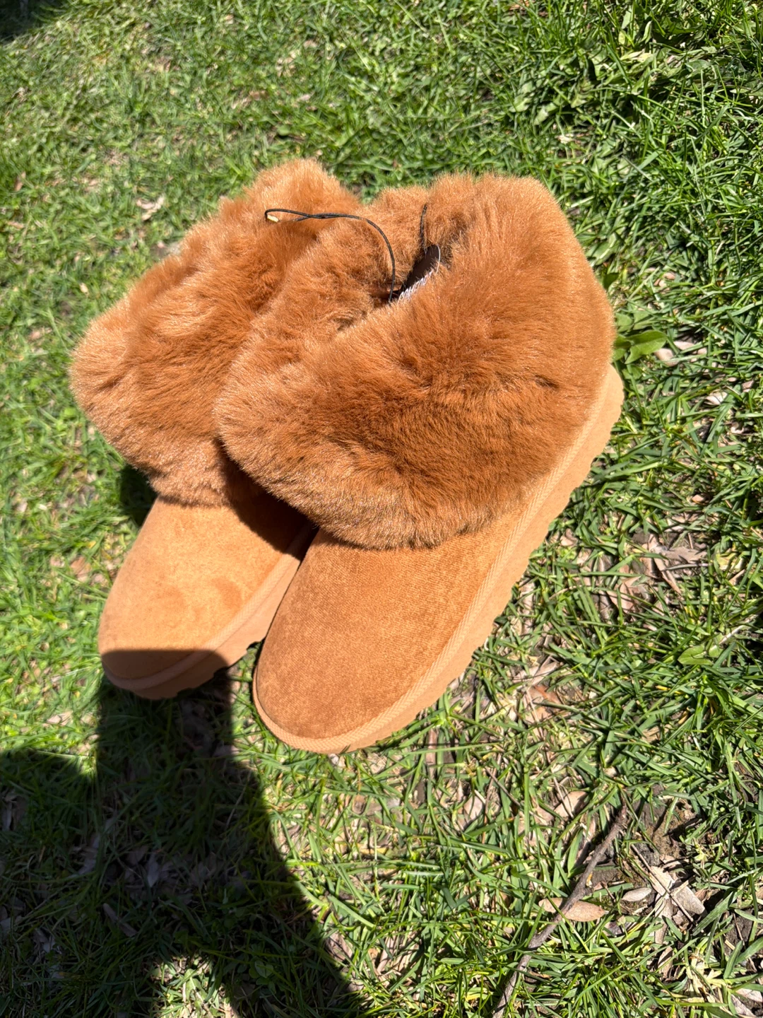 Brown Faux Fur Lined Booties - Size Medium - photo 2
