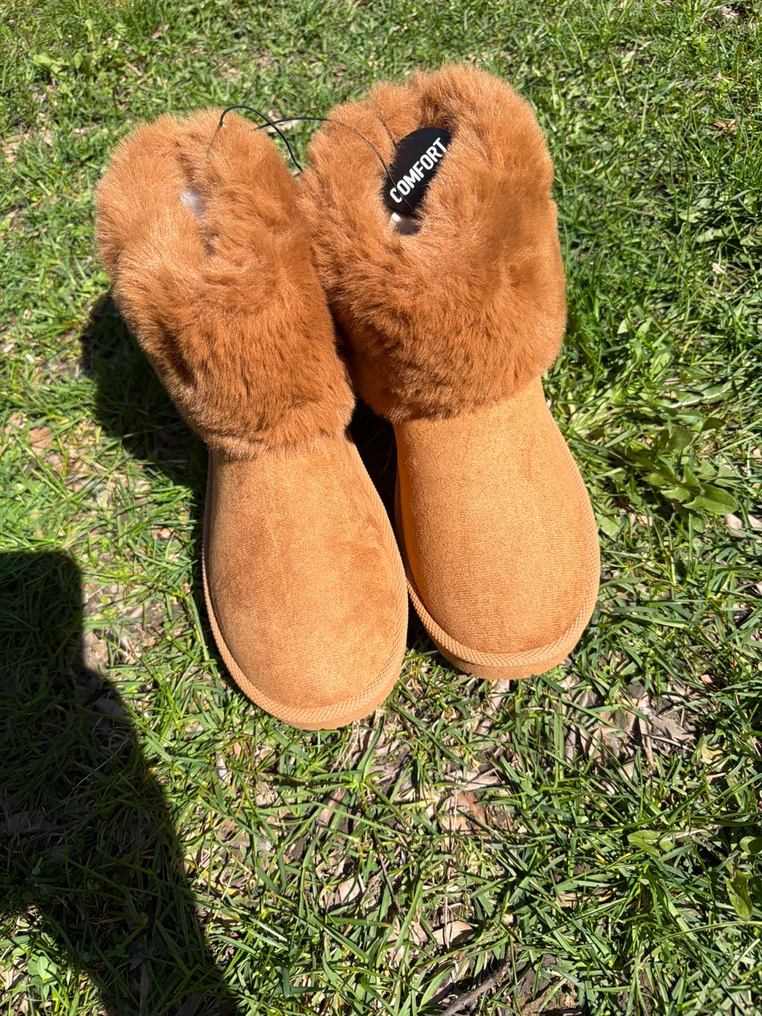 Brown Faux Fur Lined Booties - Size Medium - photo 3