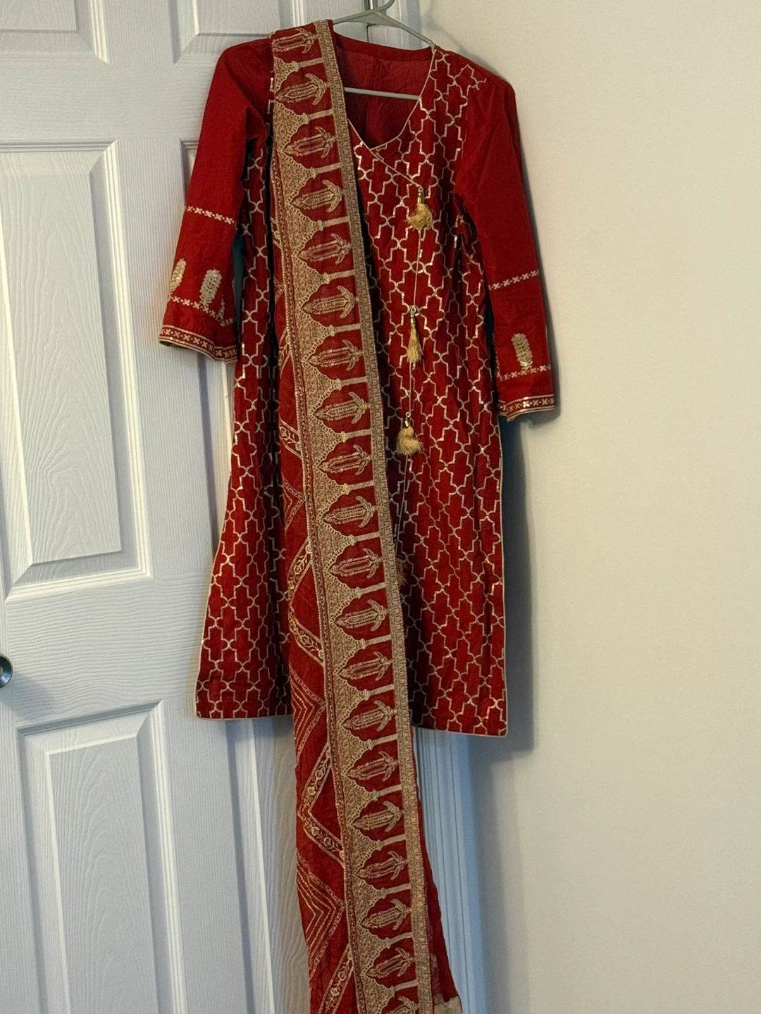 Red Kameez / Kurta 3pc Set - photo 3