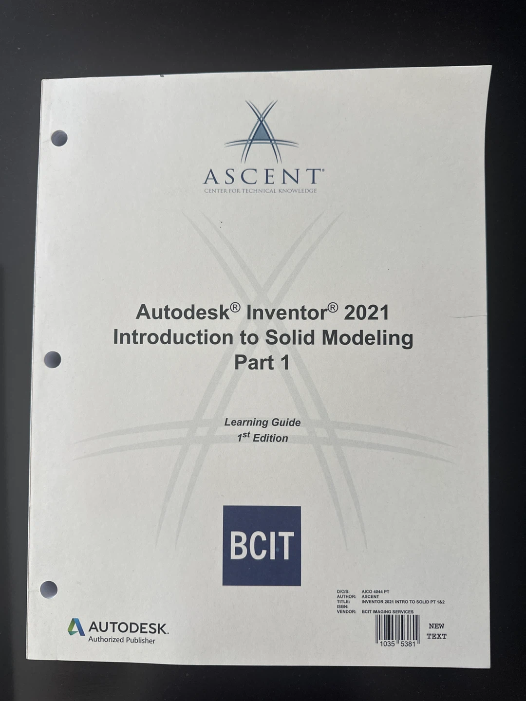 Autodesk Inventor 2021 Introduction to Solid Modeling Part 1