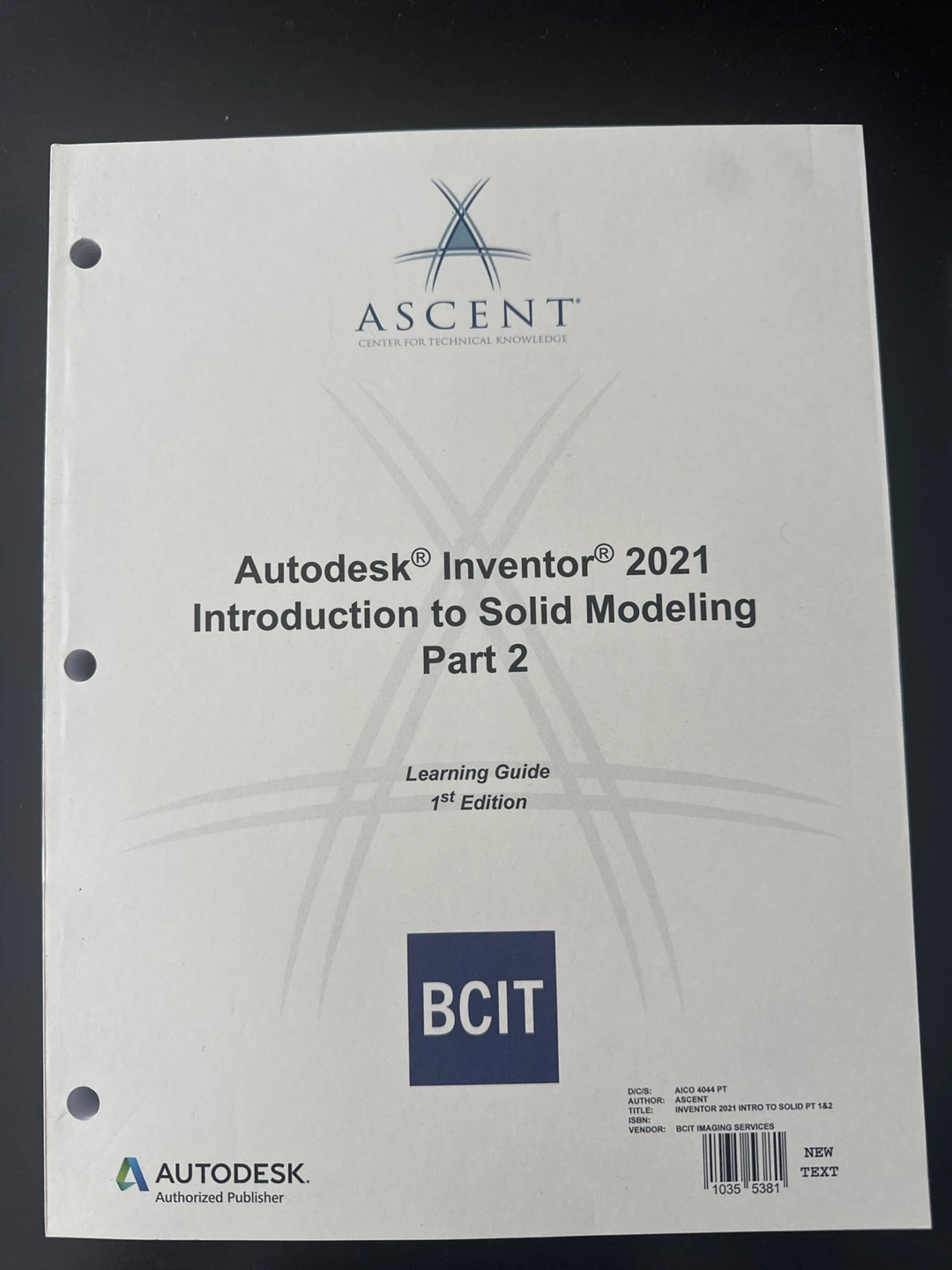 Autodesk Inventor 2021 Intro to Solid Modeling Guide Part 2