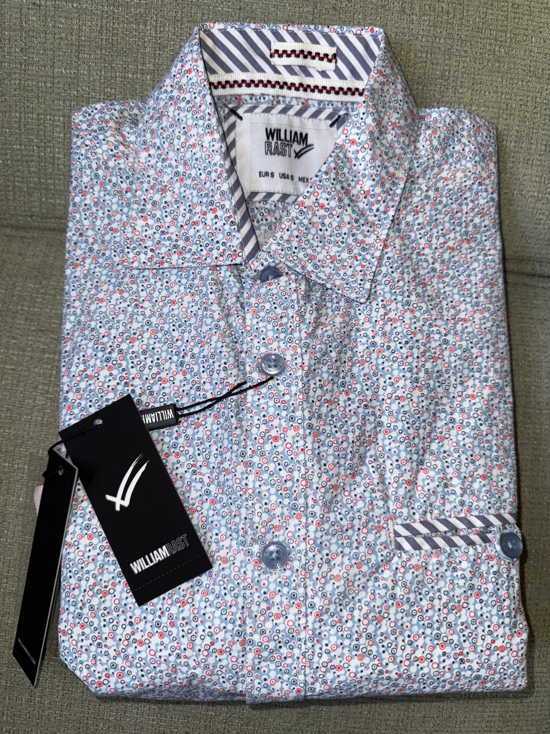 🌱William Rast Button Down Shirt - Blue Floral Pattern