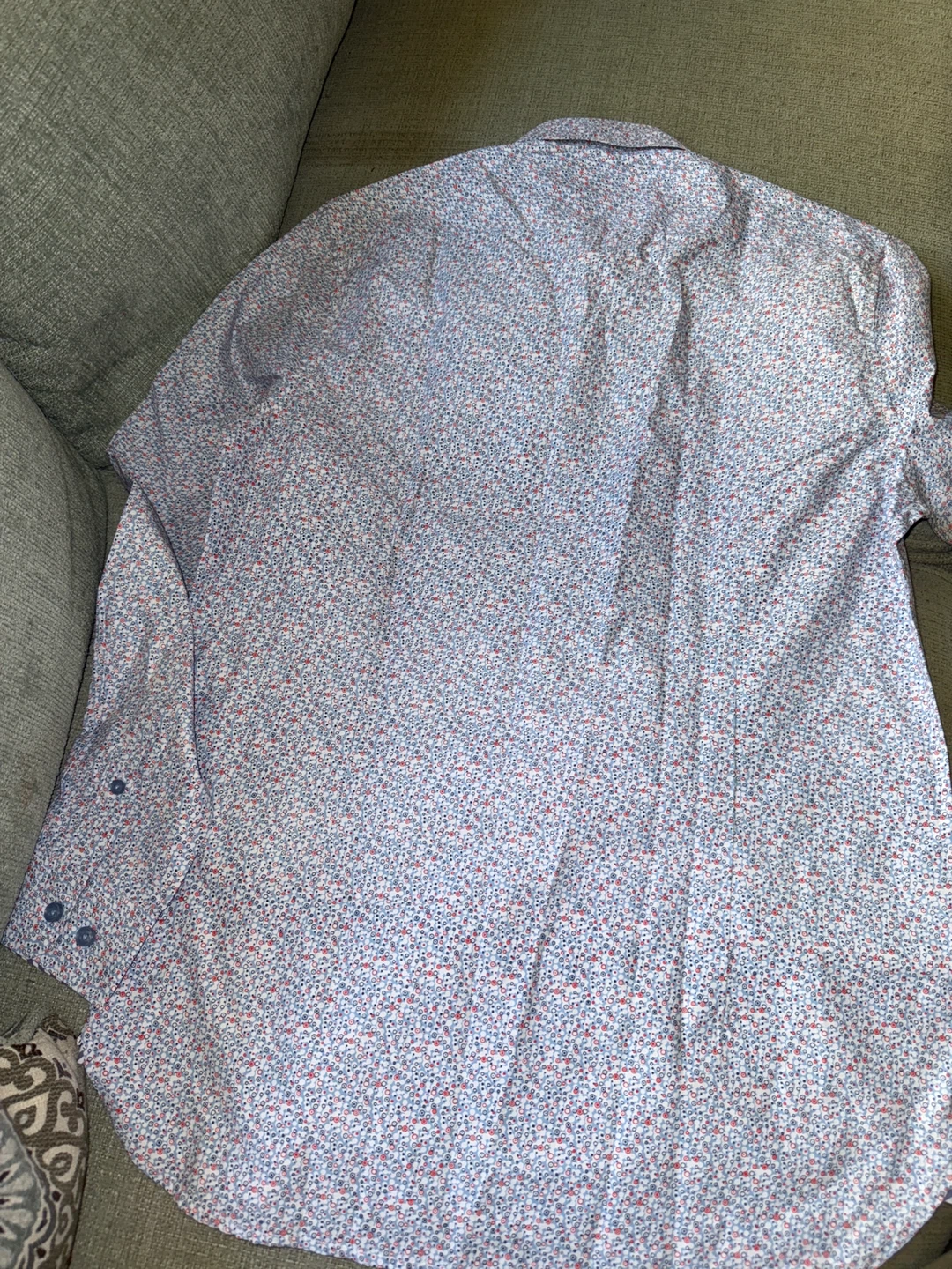 🌱William Rast Button Down Shirt - Blue Floral Pattern - photo 3