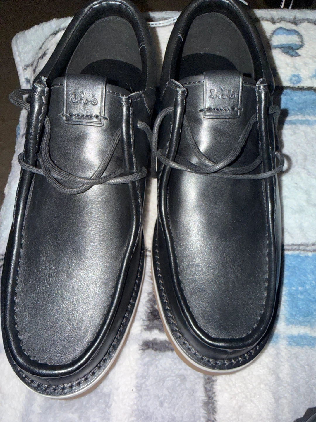Coach Black Leather Loafers/Boots