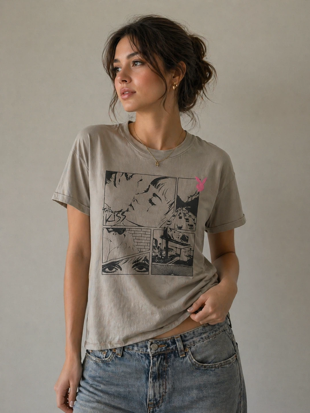 Playboy "Felt That Kiss" Graphic T-Shirt