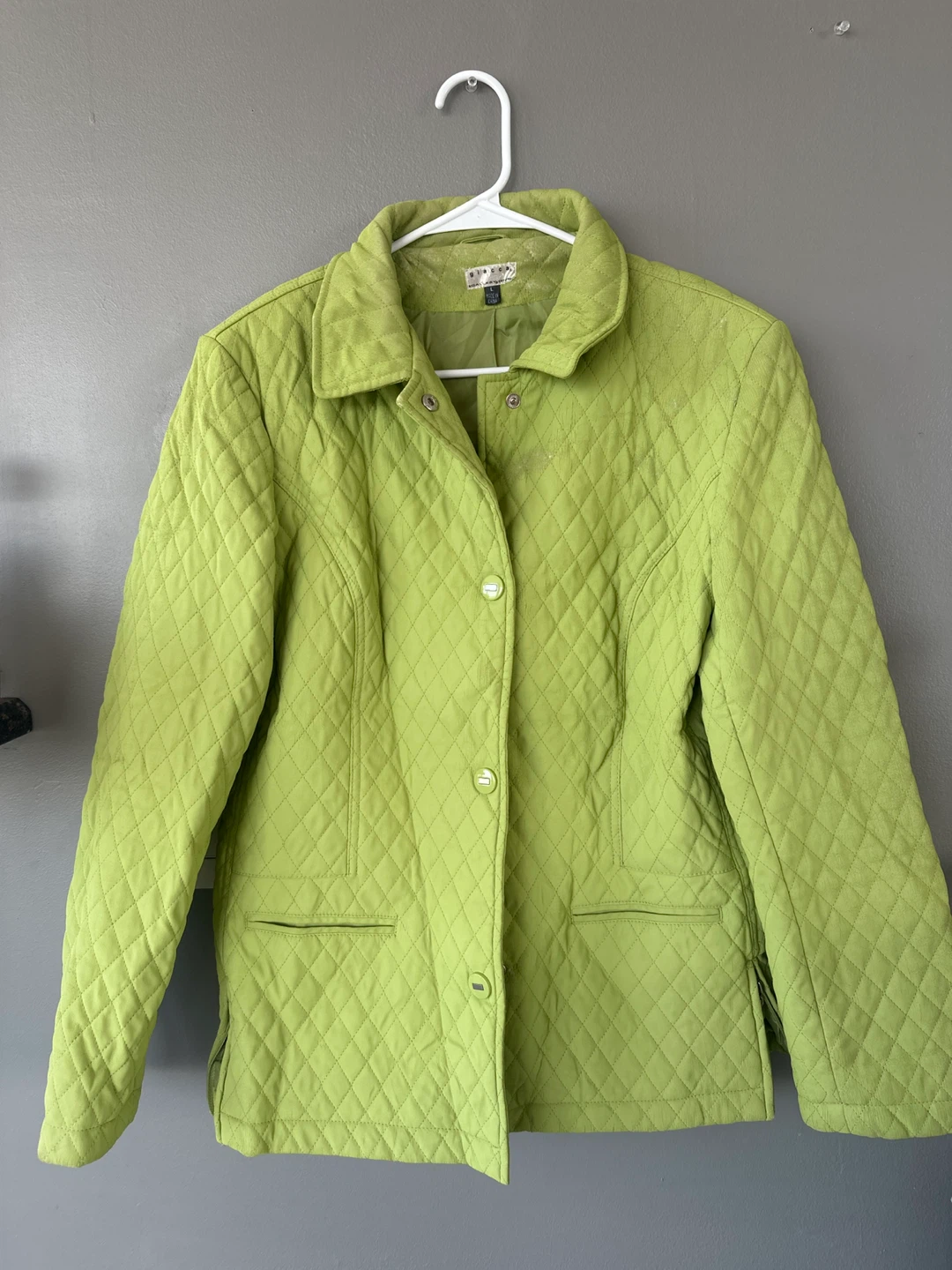 Quilted Jacket - Lime Green